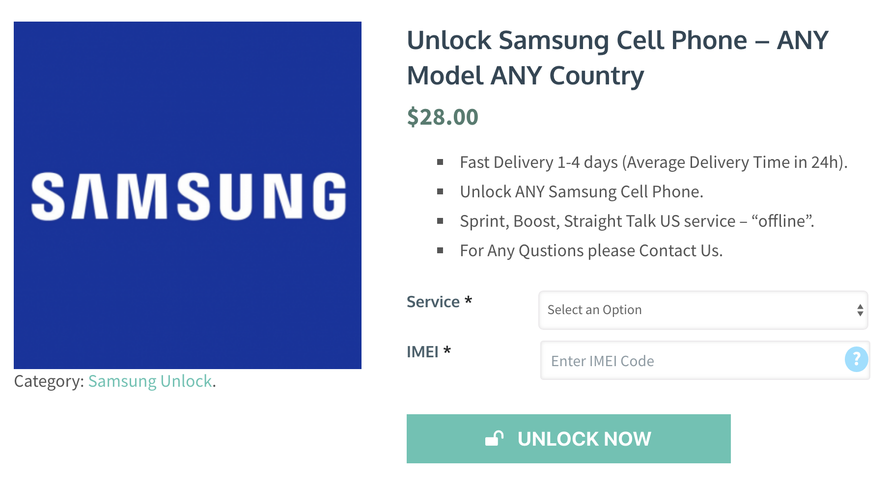 Unlock code for samsung s5 free